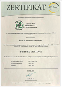 DSS-Zertifizierung nach DIN EN ISO 14001:2015